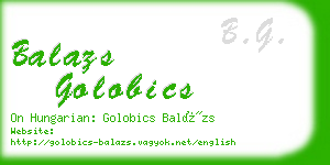 balazs golobics business card